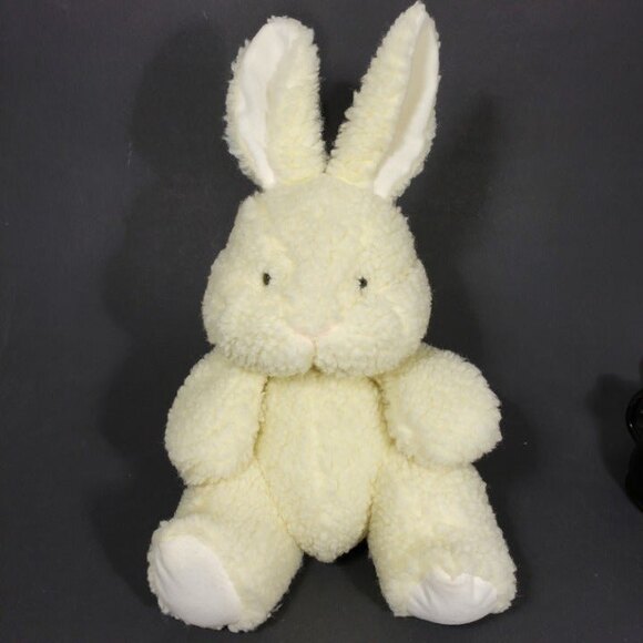 Vintage Bunny Plush Toy Rabbit Shearling Off White 11 in. - Picture 1 of 8